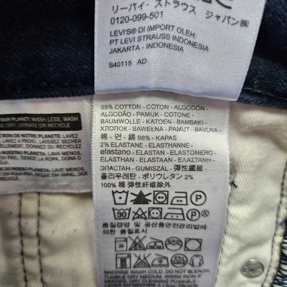Levis Pants Mens Size 30x30 Blue Straight Leg Stretch‎ Elastic Waist